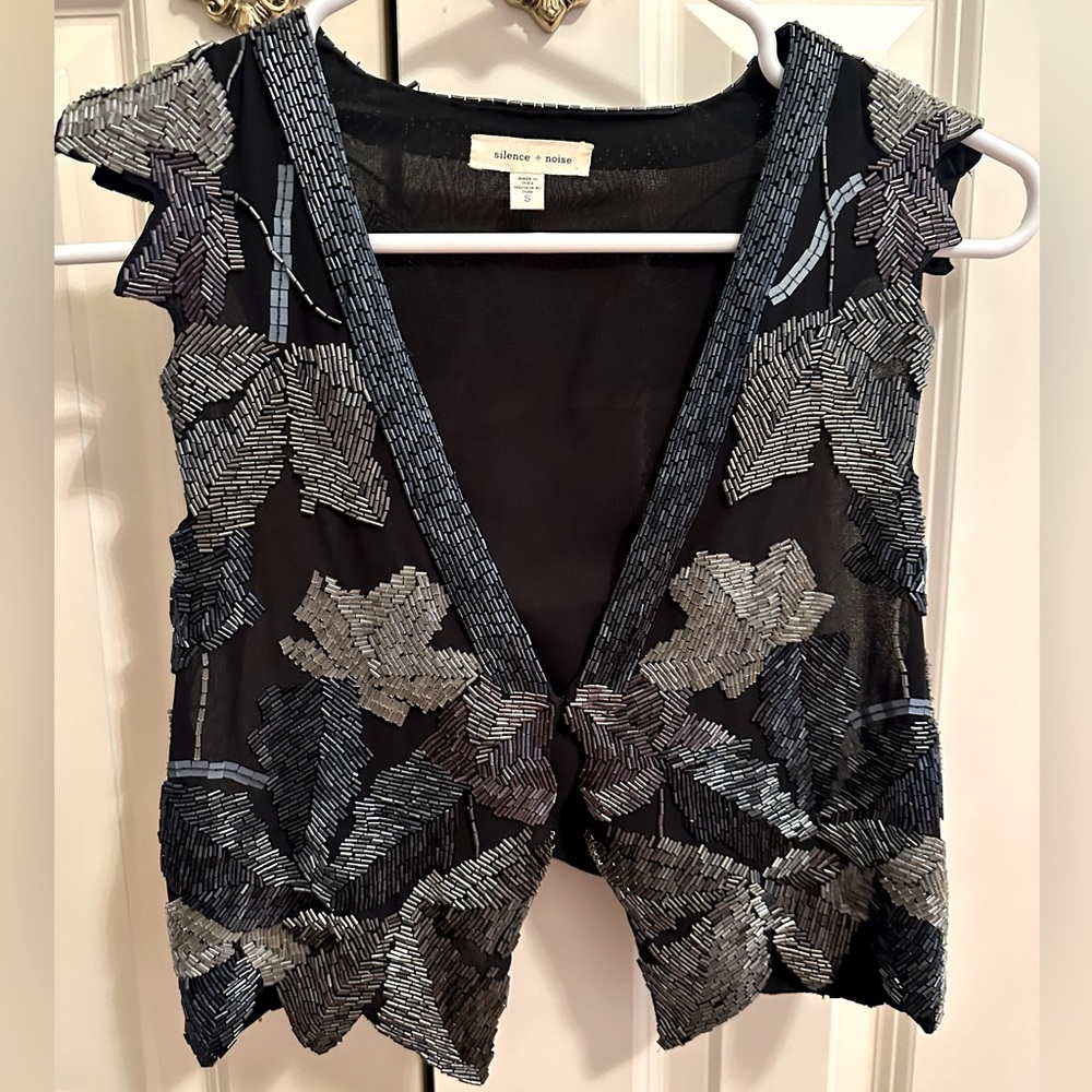 Cropped beaded vest size small
